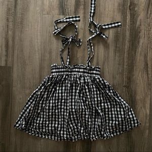 Girls romper Size 9/10 Buffalo Plaid black and white